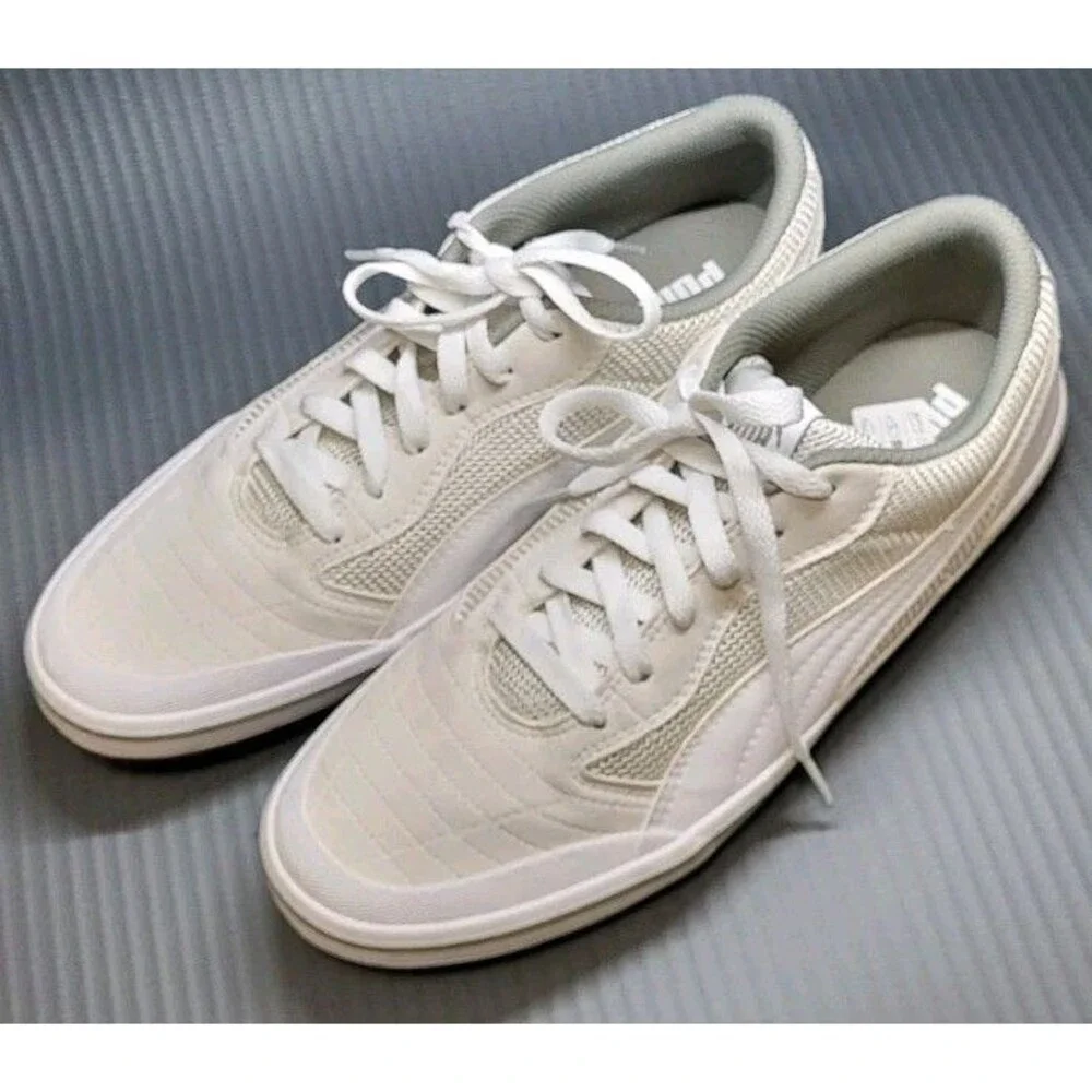 Puma white mesh